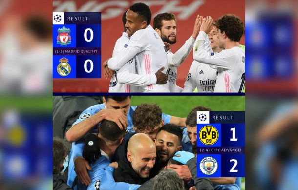 Real Madrid y ManCity avanzan a semifinales de la Champions League