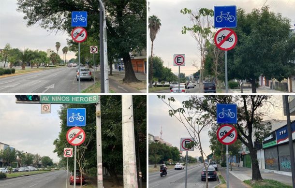 Corrigen señalamientos de la ciclovía de avenida Federalismo