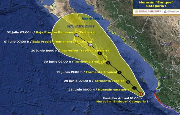 Huracán “Enrique” se aleja de Jalisco sin mayores afectaciones