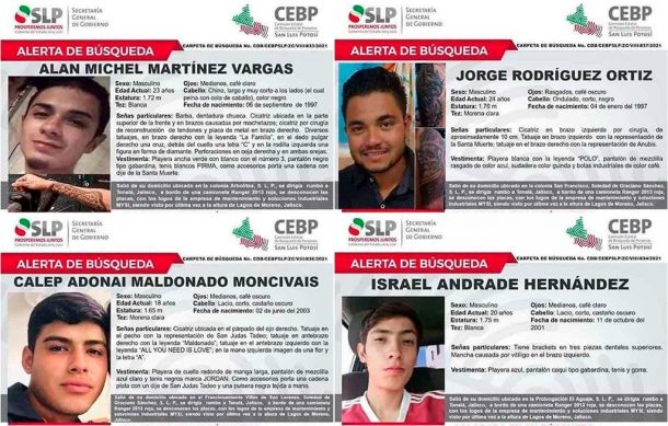 Desaparecen cuatro jóvenes de SLP cuando se dirigían a trabajar a Tonalá