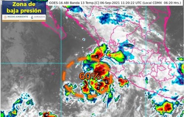Zona de baja presión en Pacífico podría convertirse en ciclón en 48 horas