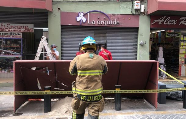 Se registra desprendimiento de enjarre en finca del Centro de Guadalajara