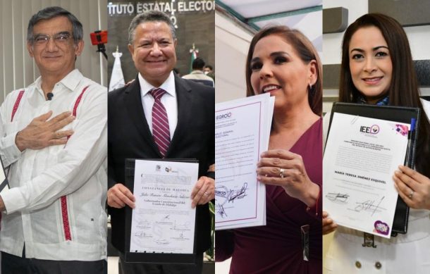 Reciben constancia de mayoría gobernadores electos en cuatro entidades