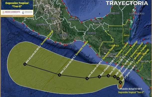 Depresión tropical Tres-E se convertirá en “Celia”