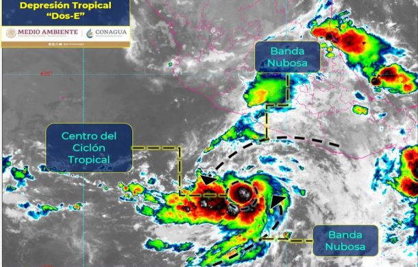 Se forma la depresión tropical Dos-E en el Pacífico