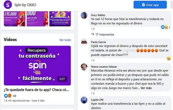 Clientes de Oxxo reclaman transferencias de Spin