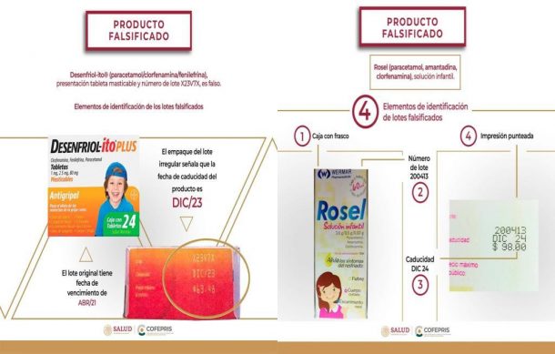 Emiten alerta por venta de falsos medicamentos antigripales infantiles