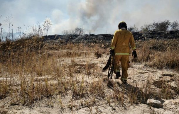 Incendio en pastizal causa alarma en Valle Imperial en Zapopan