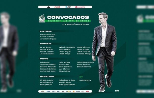 Presenta Diego Cocca su primera lista de convocados al Tri