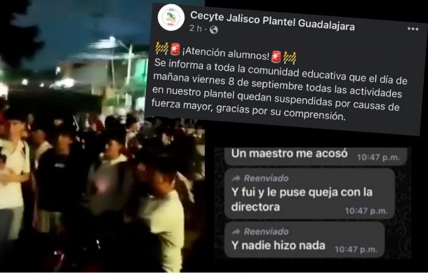 Protestan estudiantes de Cecytej por presunto incidente de acoso sexual contra alumnas