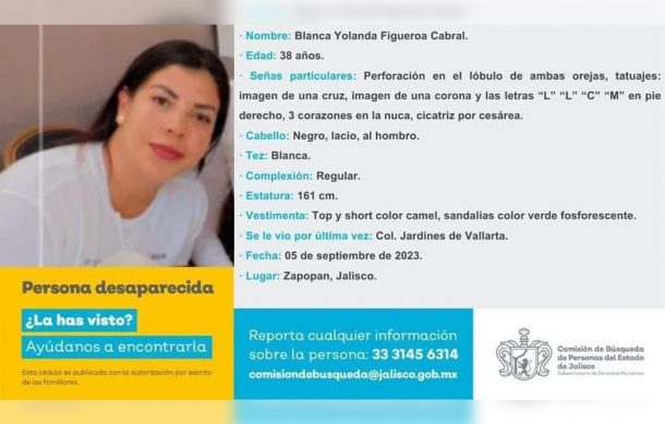 Buscan a mujer desaparecida hace siete días