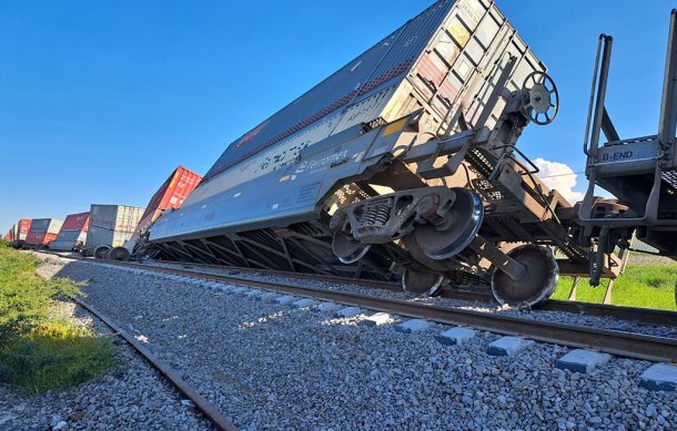 Se descarriló tren de carga en Jamay