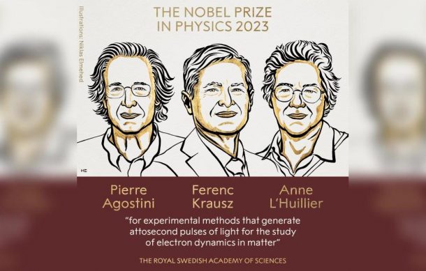 Otorgan Nobel de Física a tres científicos por su estudio sobre electrones