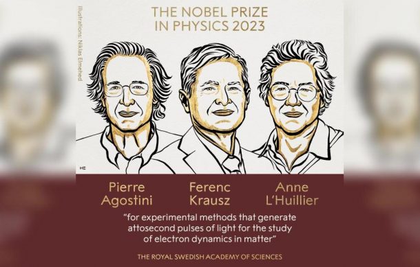 Otorgan Nobel de Física a tres científicos por su estudio sobre electrones