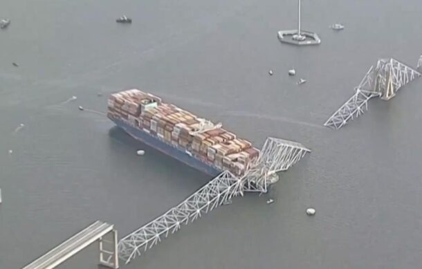 Alistan canal temporal de buques mercantes en Baltimore