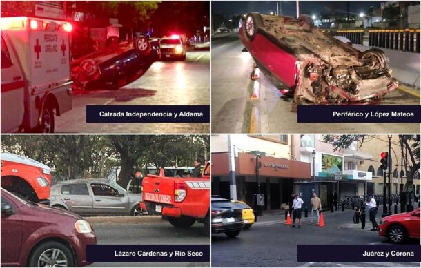 Se registran varios accidente vehiculares en ZMG