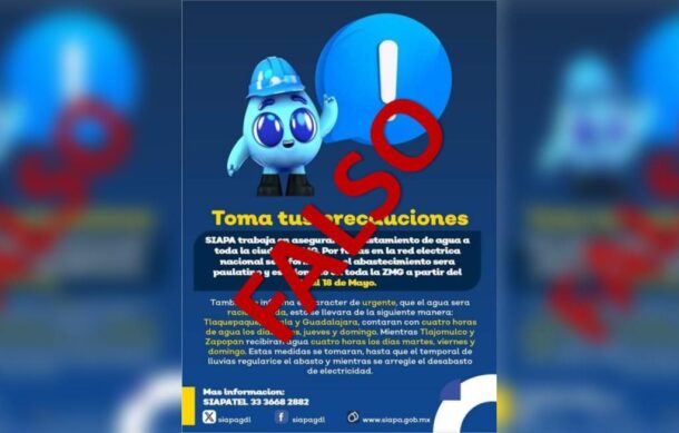 Es falso que se vaya a racionar el agua en ZMG