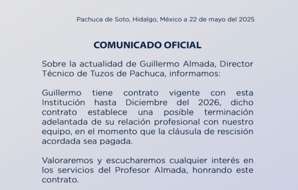 Renuncia Guillermo Almada al Pachuca