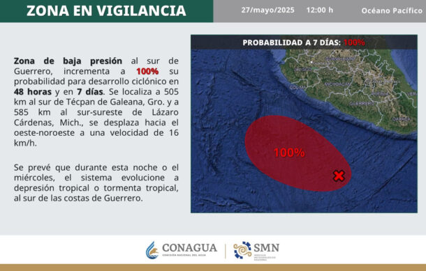 “Alvin” será el primer ciclón tropical de 2025; se forma frente a costas de Guerrero