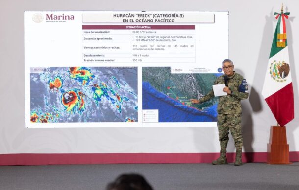 “Erick” pegó en Oaxaca como huracán categoría tres y comenzó a degradarse: SEMAR