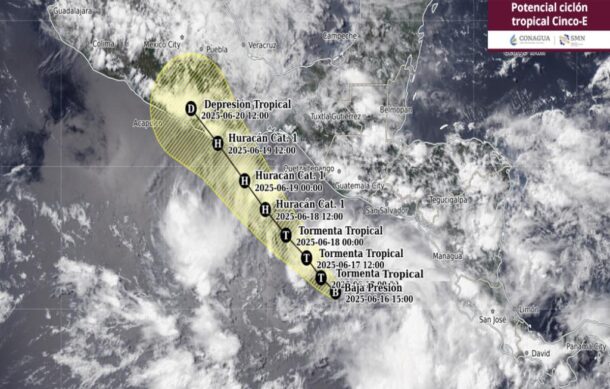 Se forma el ciclón tropical Cinco-E frente a la costa de Chiapas