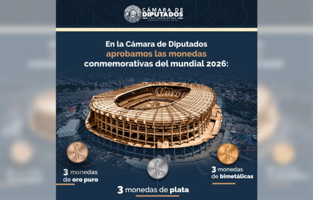 Diputados aprueban monedas conmemorativas del Mundial 2026 en oro, plata y bimetálicas