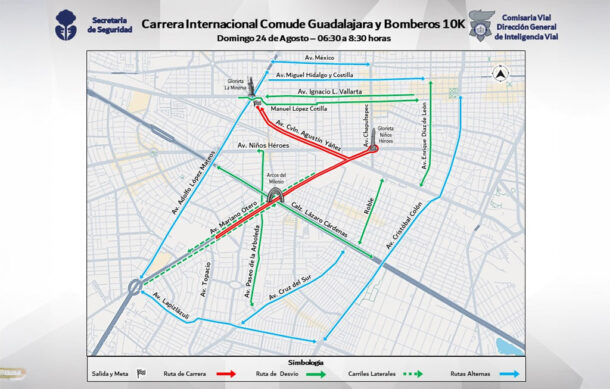 Carreras pedestres generarán cierres viales este domingo en Guadalajara y Zapopan