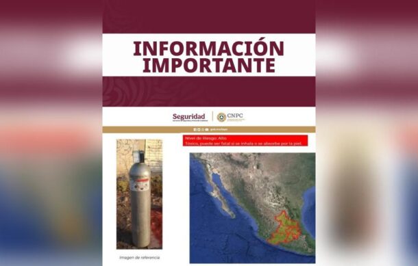 Emiten alerta en seis estados por robo de cilindros de gas cloro