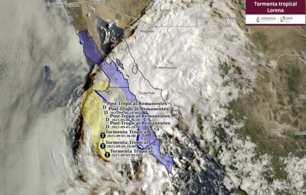 “Lorena” se degrada a tormenta tropical