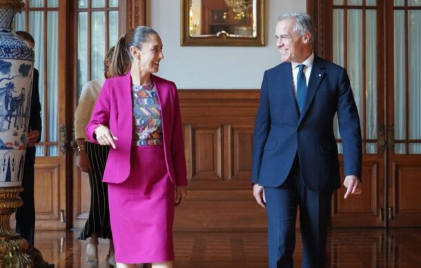 Sheinbaum recibe en Palacio Nacional al primer ministro de Canadá, Mark Carney