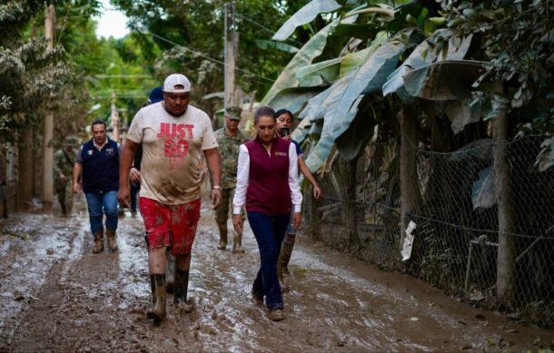 Sheinbaum y Montiel supervisan apoyo a damnificados por lluvias en Veracruz