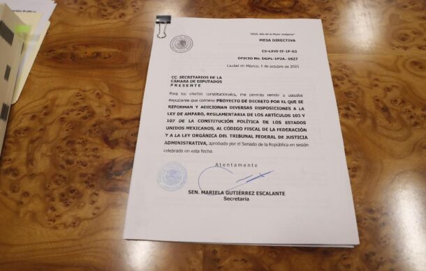 Llega a San Lázaro la minuta de reforma a la Ley de Amparo