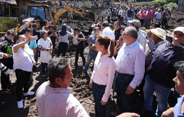 Sheinbaum viaja a zonas inundadas; reportan 44 muertos en cinco estados