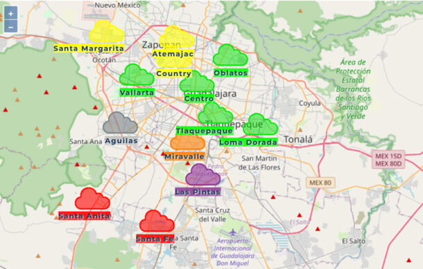 Se registra mala calidad del aire en algunas zonas del AMG