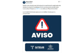 Cierran estación Guadalajara Centro de L3 tras afectaciones por marcha de la Generación Z