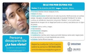 Buscan a joven desaparecido en la colonia Carlos Rivera Aceves de Zapopan