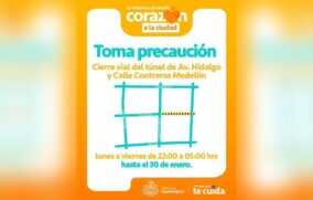 Anuncian cierre nocturno del túnel de avenida Hidalgo en Guadalajara
