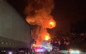 Explota pipa de gas LP en autopista de Hidalgo