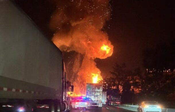 Explota pipa de gas LP en autopista de Hidalgo