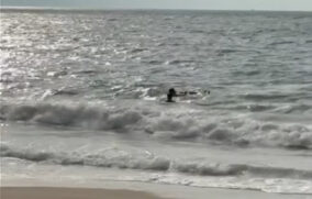 Guardavidas rescata a bañista arrastrado por corriente en Playa Camarones, Puerto Vallarta