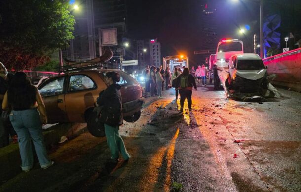 Choque múltiple en López Mateos deja cinco lesionados en Guadalajara