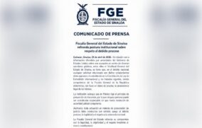 Fiscalía de Sinaloa defiende debido proceso tras acusaciones contra gobernador Rocha Moya