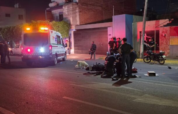 Choque entre motocicletas deja tres heridos en Tlaquepaque