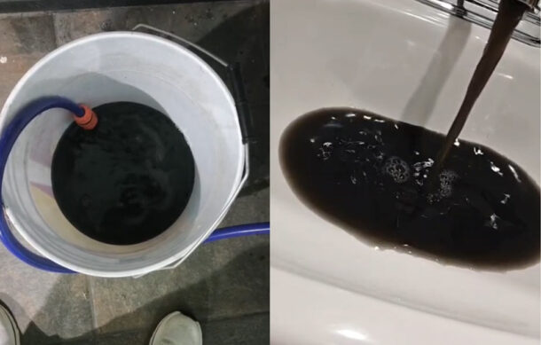 El agua potable sale negra en Loma Dorada