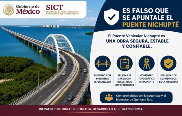 SICT descarta daños estructurales en el Puente Nichupté