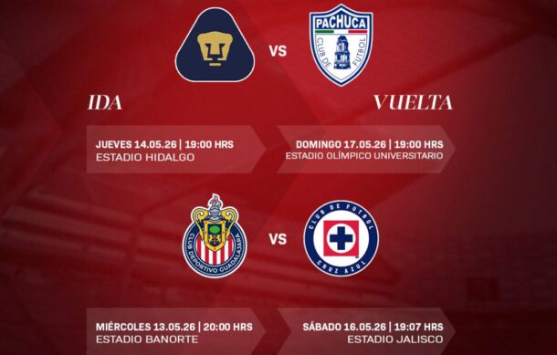 Chivas-Cruz Azul se enfrentarán miércoles en el Azteca y sábado en el Jalisco