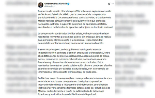 Harfuch rechaza versión sobre supuestas operaciones encubiertas de la CIA en México