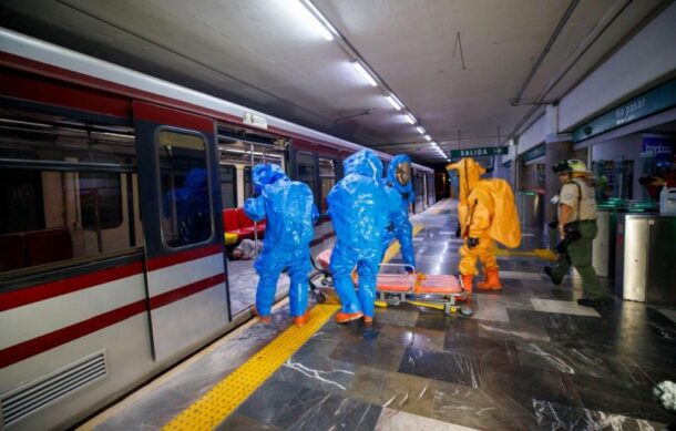 Realizan simulacro por emergencia química en estación San Juan de Dios