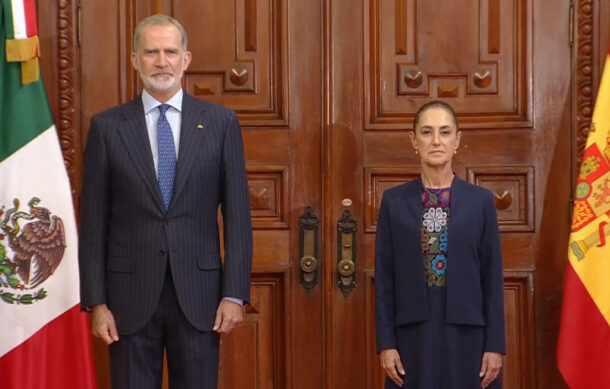 Sheinbaum recibe al rey Felipe VI en Palacio Nacional