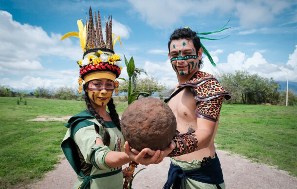 Exhiben juego de pelota ancestral en Guachimontones